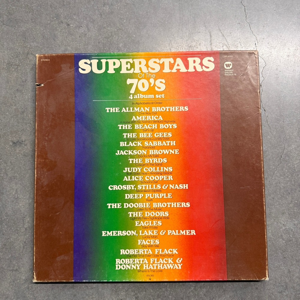 Superstars of the 70's 4 LP Vinyl Box Set Warner Special Products SP-4000 Rock